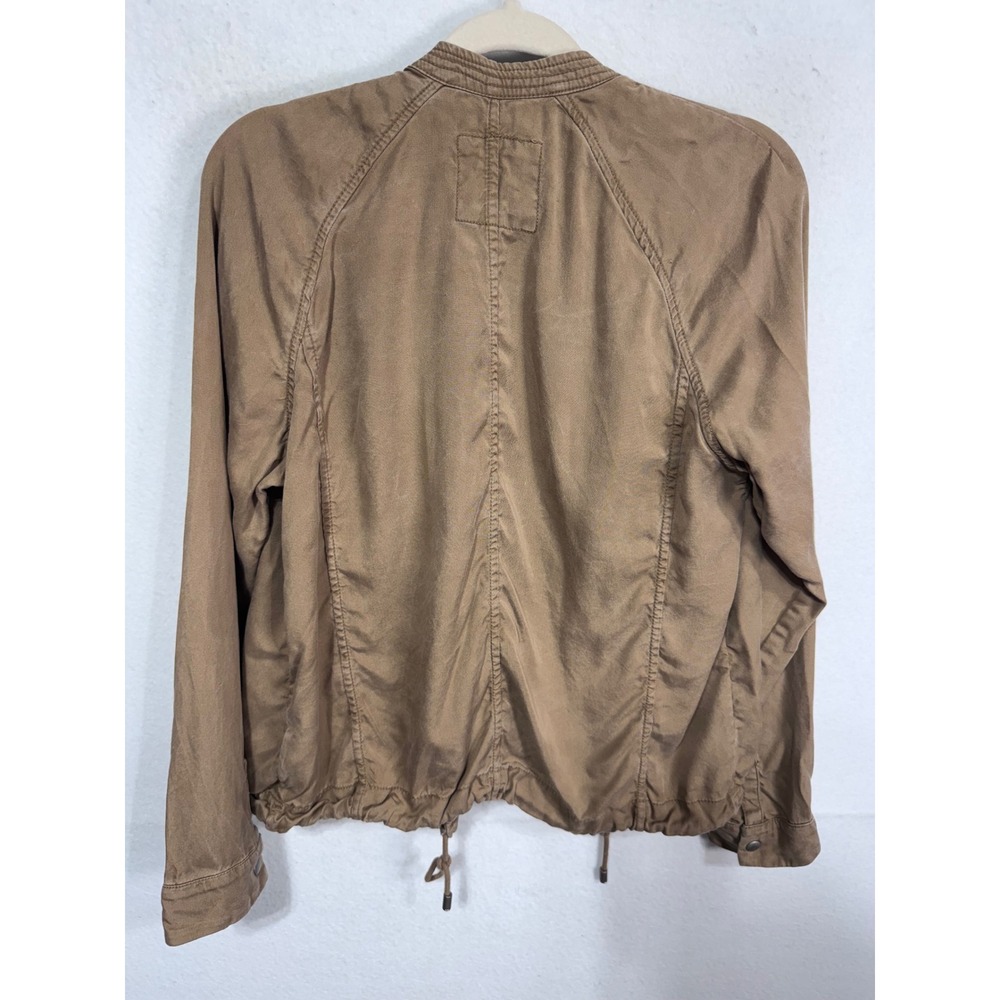 Gap M Khaki Bomber Jacket Women's Lyocell Lightweight Button Up - Picture 6 of 7